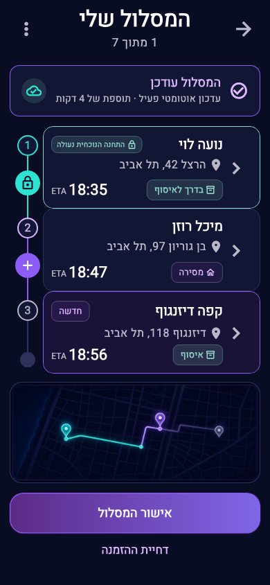 EdenMish Driver active route
